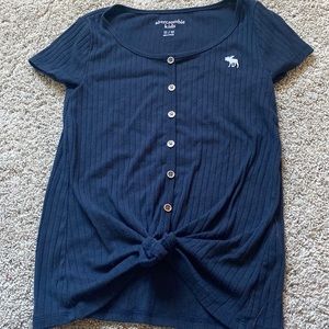Abercrombie Kids girls navy blue shirt sleeve shirt